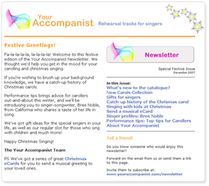 Image of 2007 festive newsletter
